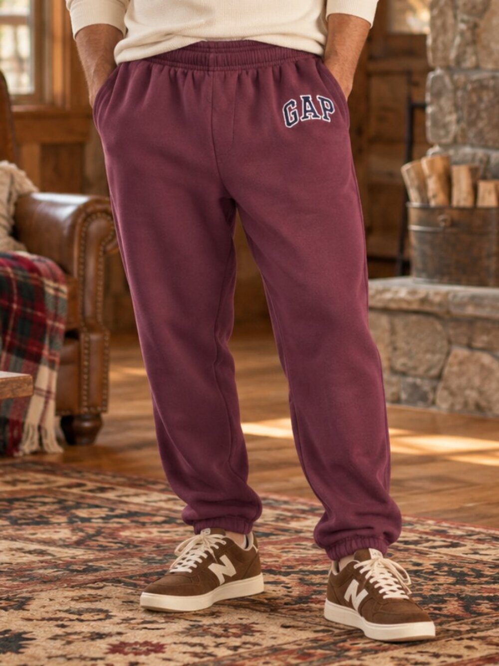 GAP Maroon Sweatpants Mens Size Large Casual Athleisure Comfy Fall Sweat Pants